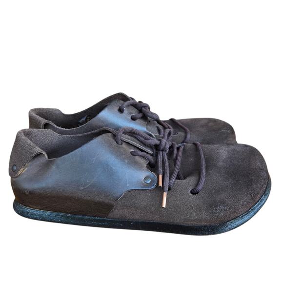 Birkenstock Montana Lace Up Mens 9 EU 42 Brown Oiled Leather Suede Minimalist - Picture 1 of 13